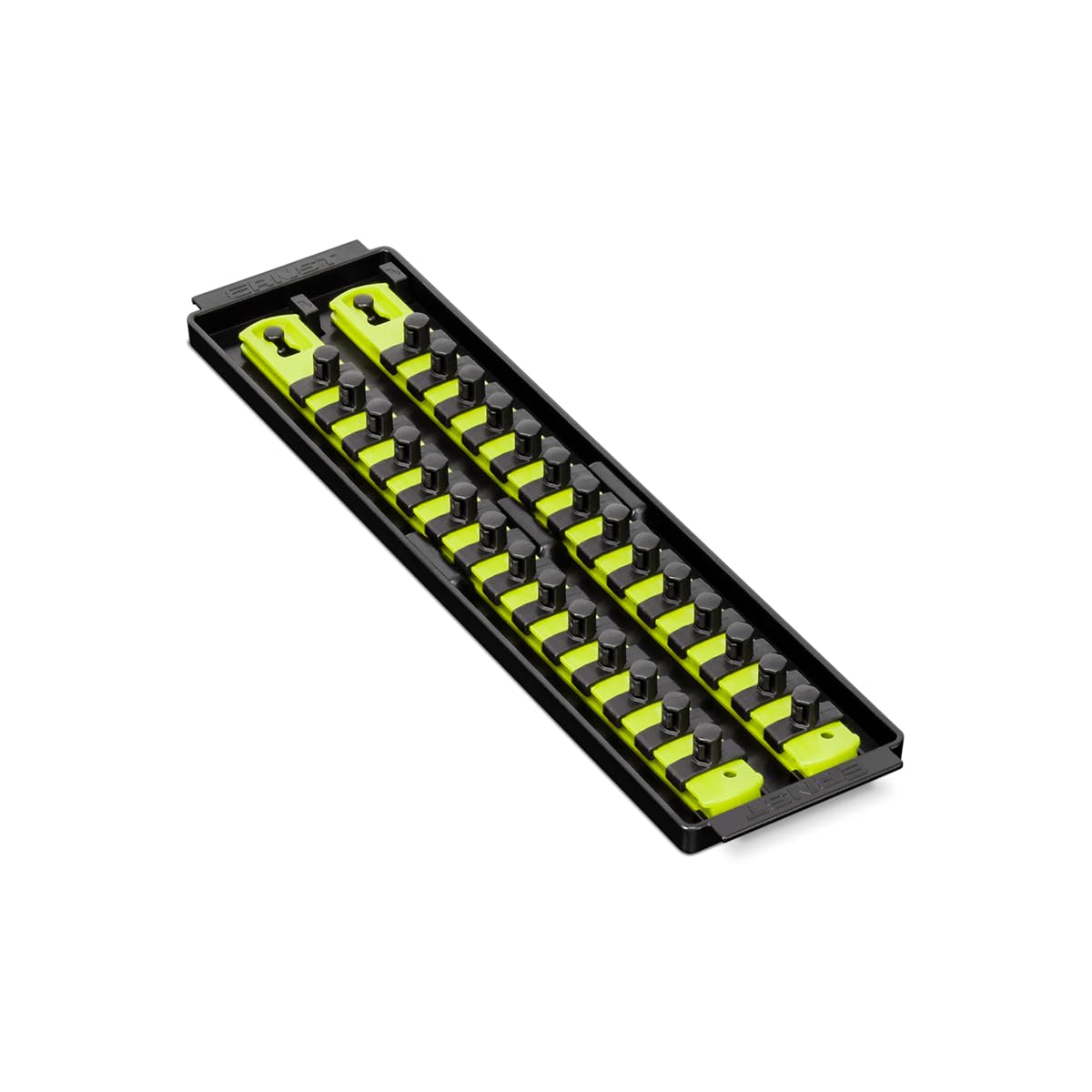 8468HV 13-Inch Socket Boss, Premium 2-Rail 3/8-Inch-Drive Socket Organizer Rails for Toolbox, High Visibility - Made in the USA