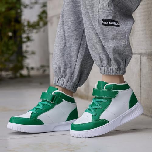 Image of Kids Sneakers Boys Running Shoes Girls High Top Casual Lightweight Classic Adjustable Strap Sneakers