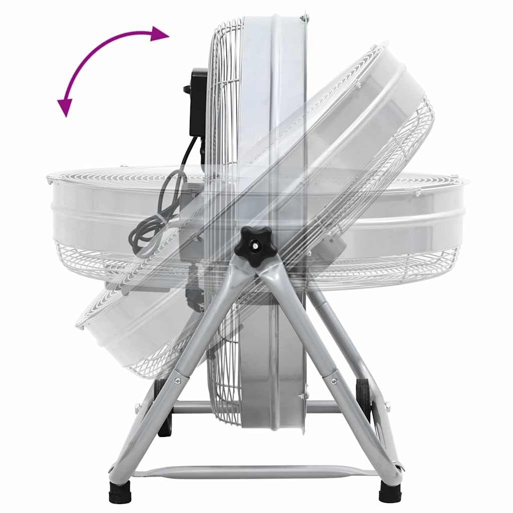 Trommelventilator mit Aluminiumrahmen, 73 x 42 x 70 cm, 180 W Motor, 2 Räder, 360° neigbar, für Werkstatt, Garage, Innen- und Außenbereich, leise Luftzirkulation, kühlen und Frischluft