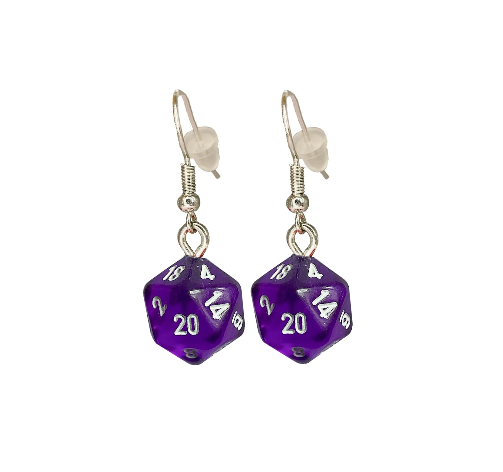 *Miniature* d20 Mini Dice Translucent Earrings