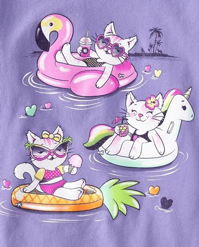Image of The Children's Place Girls' Sports,Trends,Icons Short Sleeve Graphic T-Shirts,3 Pack
