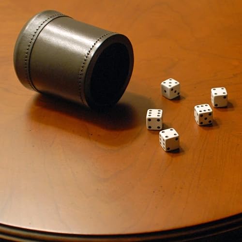 Miniatura 4 de WE Games Juego de tazas profesionales hechas a mano de cuero marrón oscuro, 5 dados y bolsa de transporte de tela