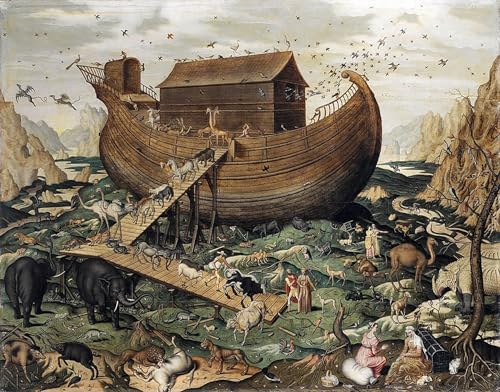 Pintura mural El Arca de Noé de Simon De Myle en lienzo de alta calidad, 60x90cm