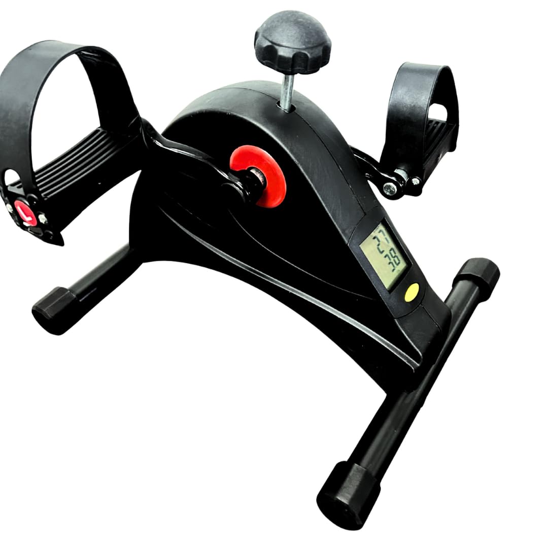 INSTAFIT Mini Exercise Cycle, Under Desk Pedal Exerciser with LCD Display, Manual Resistance Control, Black, Stylish Look Suitable for Physiotherapy Rehab