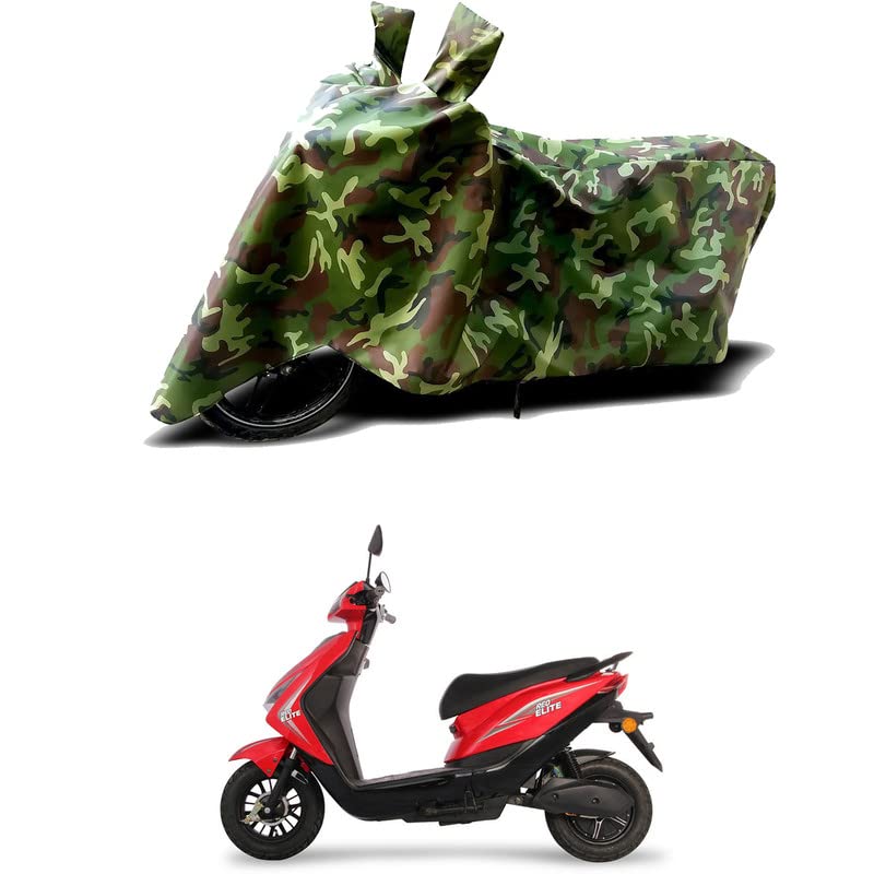 Image of 100% Water Resistant Full Bike Scooty Two Wheeler Body Cover Compatible for Ampere REO Elite /UV-Rays /Heat Protection /Birds Dropping /Scratchproof /Dust Proof /Waterproof /All Varient[Green MJ]
