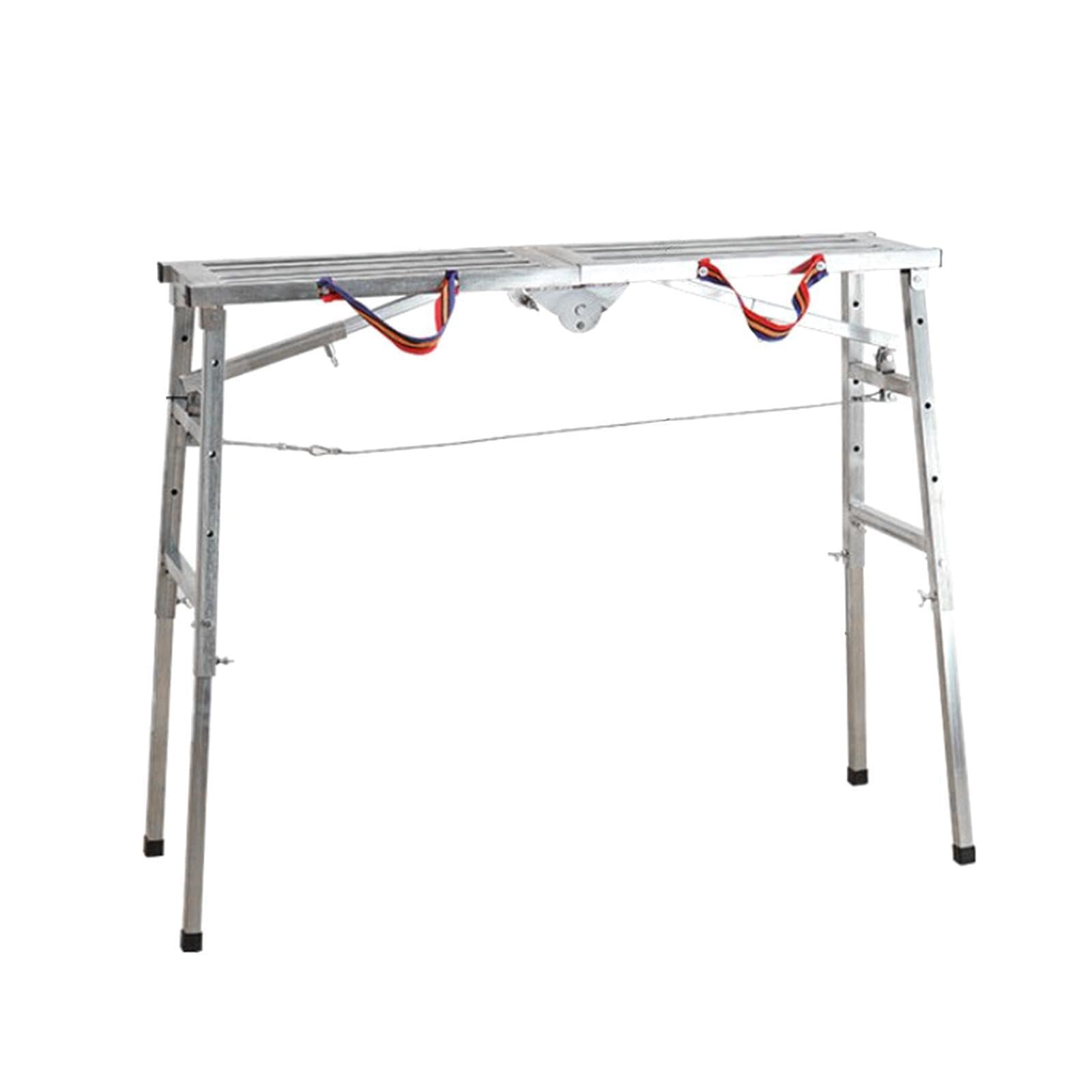 Plataforma de Trabajo Plegable de Acero Resistente con Altura Ajustable para tareas de Pintura y Limpieza. Andamio portátil con Altura Ajustable.
