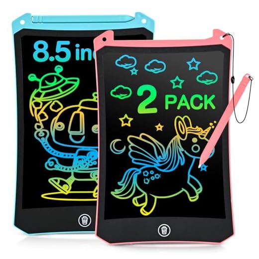 LCD Writing Tablet, 2 Pack Toddler Kids Toys Doodle Board, Colorful Drawing Pad Drawing Board, 8.5 Inch Doodle Pad Drawing Tablet, Educational Toys Christmas Birthday Gifts for Girls Boys Age 3-8