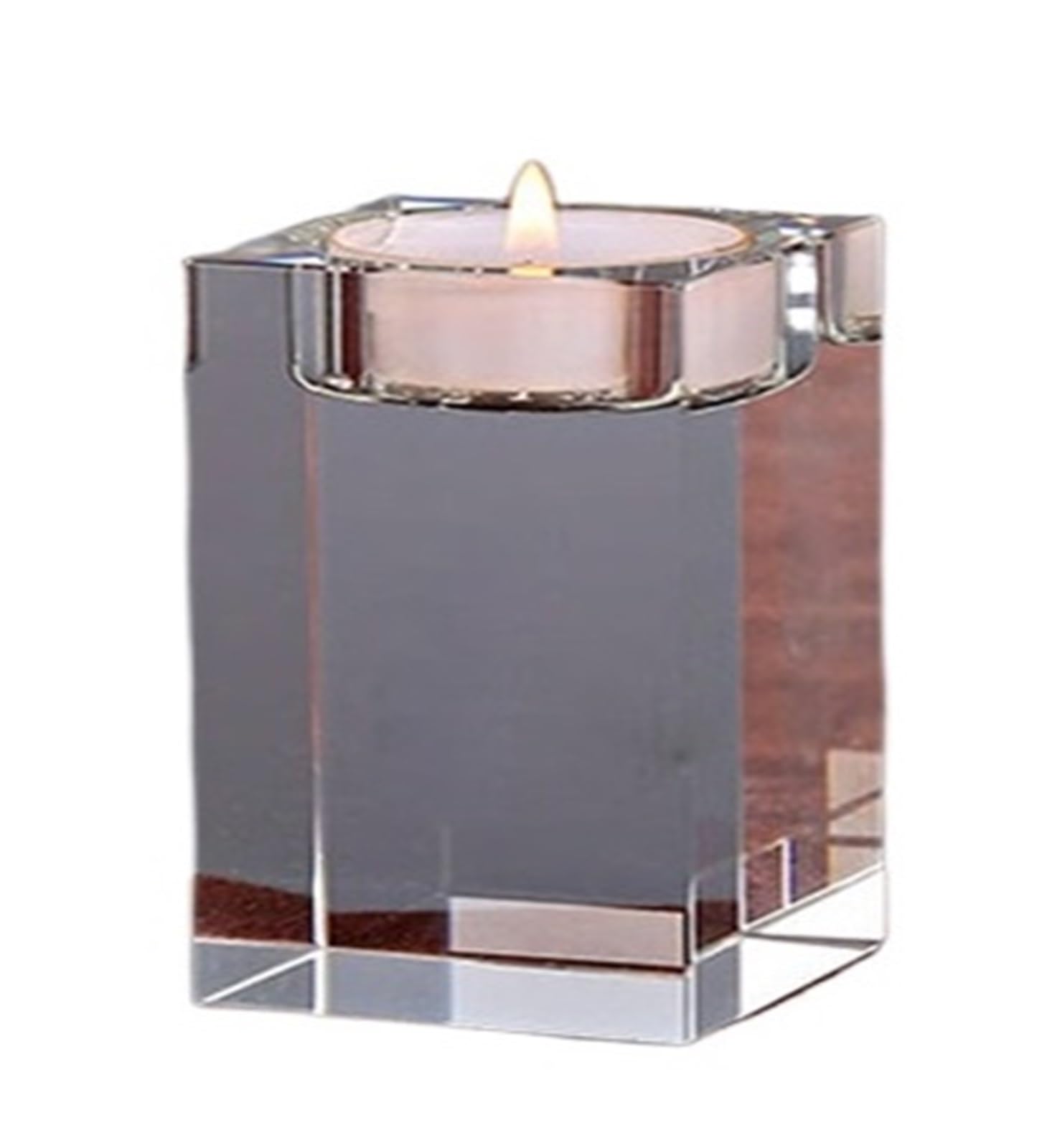 Crystal Glass Creative Romantic Candle Holders Tealight Candlestick Wedding Decorations Home Party Ornaments Desktop(20cm Height)