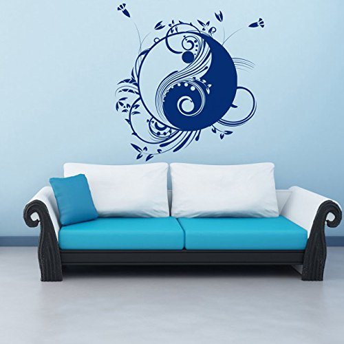 KaaHego Ying and Yang Wall Sticker Floral Design Wall Decal Peace Love Home Décor