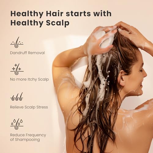 AIMIKE Silikon Kopfhaut Massagebürste Shampoo Bürste, Umweltfreundliche Kopfmassage Bürste für Peeling und Stimuliert das HaarWachstum, Kopfmassage Shampoo Haarbürste [Nass&Trocken],Haferflocken
