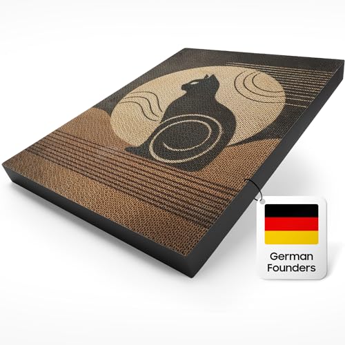 PetNovia - Griffoir design haut de gamme pour chats : carton ondulé 5 couches pour une durabilité accrue - autocollant idéal pour les coins, les meubles ou les murs. 40 cm x 30 cm