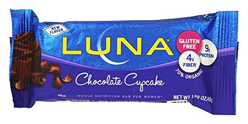 LUNA BAR - Gluten Free Snack Bars - Chocolate Cupcake -8g of protein - Non-GMO - Plant-Based Wholesome Snacking - On the Go Snacks (1.69 Ounce Snack Bars, 30 Count)