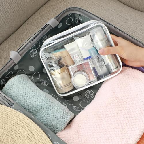 Image of DUSLANG 17 Inch Laptop Backpack for Travel Water Resistant College Backpack for Women Laptop Bag with USB Charging Port and Clear Toiletry Bag Work Backpack,Beige A
