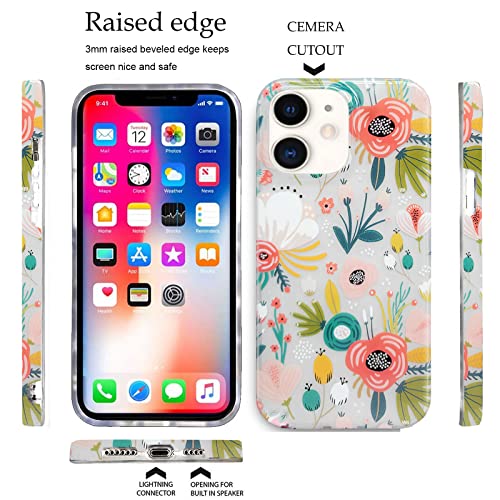 J.west Iphone 11 Case, Clear Floral Flexible Tpu Shockproof Cover Transparent Elegant Designs Durable Protective Women Girls Flower Phone Case 6.1" #TOP4