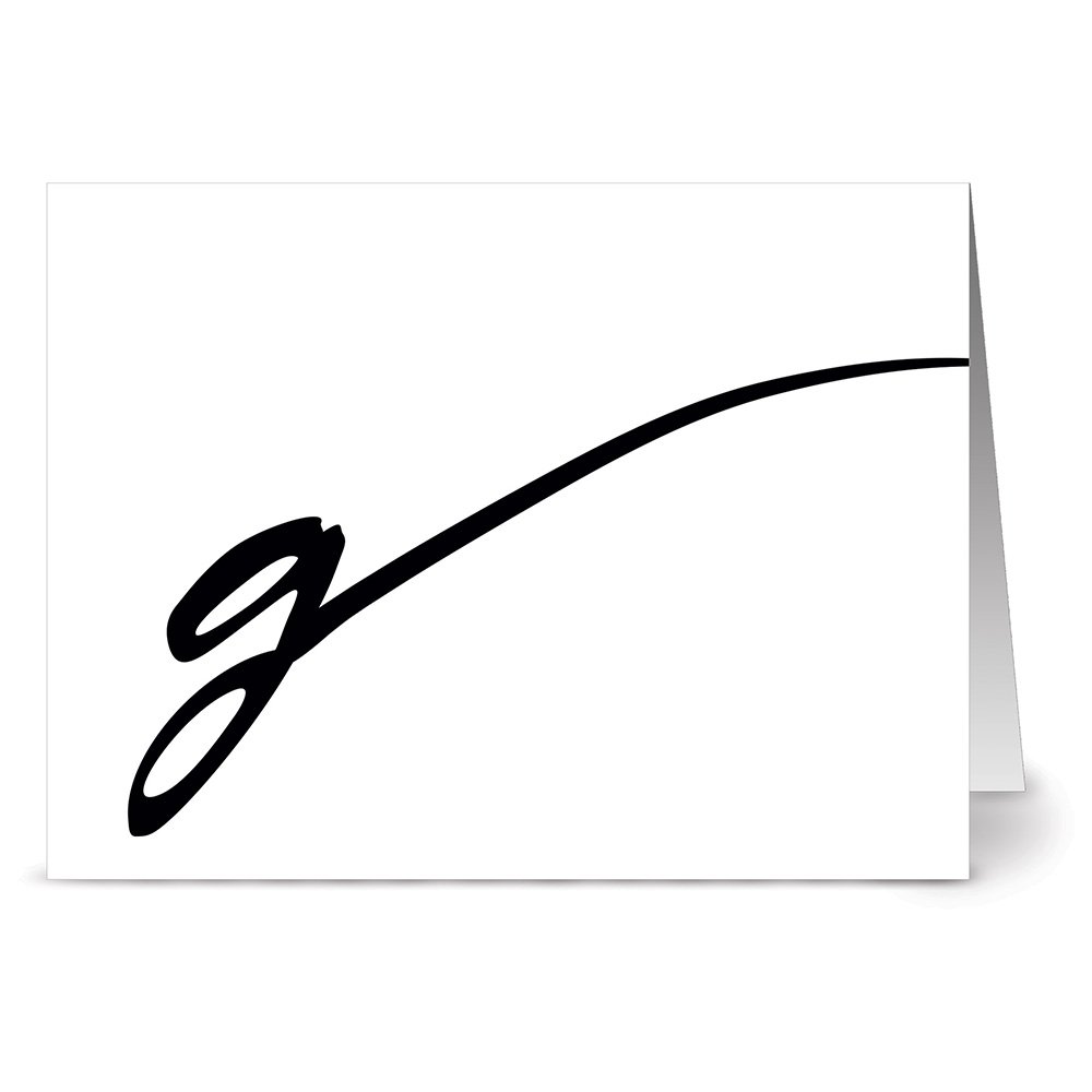 Note Card Café Monogram ‘G’ Letter Cards with Grey Envelopes | 24 Pack | Blank Inside, Glossy Finish | Simple Design | Bulk Set for Stationery, Personalized Greeting, Thank You