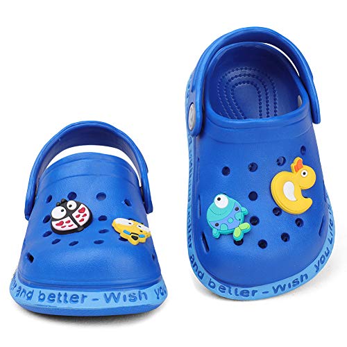 Kids Clogs Boys and Girls Slippers Soft Sandals Summer Lightweight Shockproof Non-Slip Water Shoes Garden Shoes for Beach Pool Shower Mules U721SYWWTKDDX-Navy-23