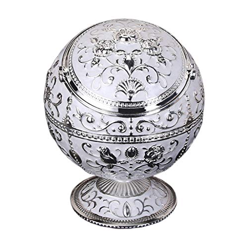 DEARLOYEA Cinzeiro à prova de vento com tampa de metal portátil para presente ao ar livre