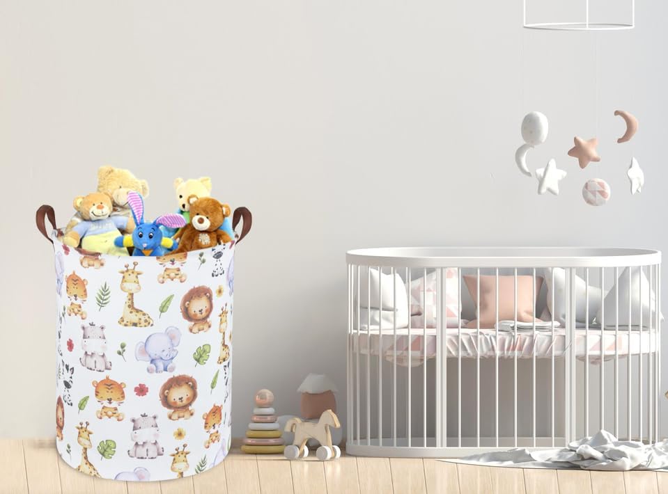 Miniatura 6 de Cesta de lavandería para niños, canasta de almacenamiento de animales para decoración de habitación de niños, cesta de guardería, dormitorio,