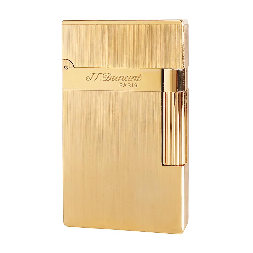 Classic Brushed Lighter Clear Ding Sound Refillable Adjustable Soft Flame Gift for Men Father Husband Boyfriend Gold