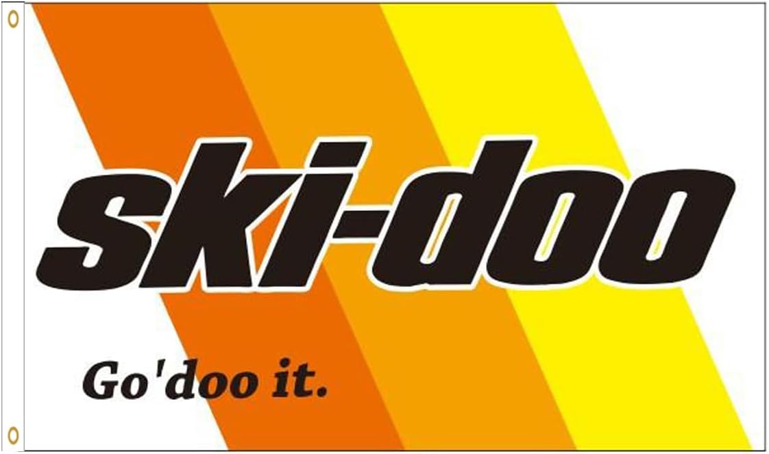 SKI-DOO Banner Flag 3 * 5ft with 2 Brass Grommets Garage Decor Wall Man Cave Vibrat Color/HD printing/Polyster Banner