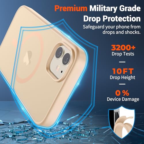 Image of SUPFINE Magnetic for iPhone 12 Mini Case & iPhone 13 Mini Case (Compatible with MagSafe) (Military Grade Drop Protection) Slim Translucent Matte Shockproof Phone Cover,Sand Pink