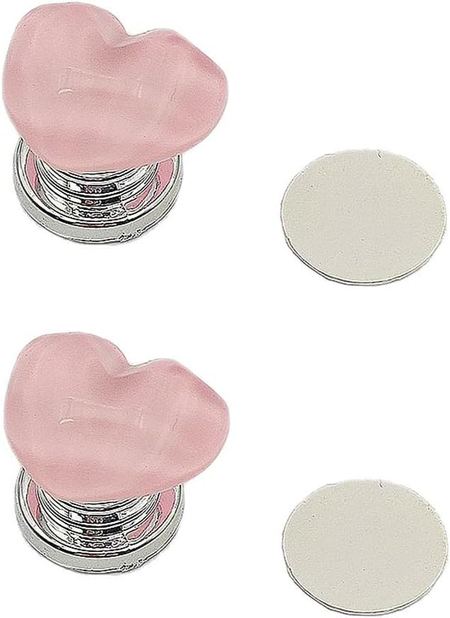 2 Pack Heart Shape Toilet Flush Button Cover, Cute Crystal Push Handle for Toilet Tank, Decorative Bathroom Accessories Easy Press Replacement Button (Blue)