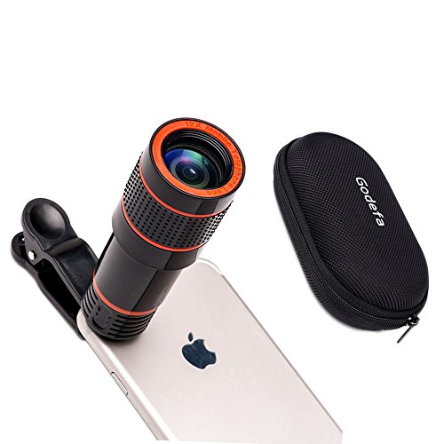 12X Optical Zoom Telescope Lens, Zwish Clip On Cell Phone Camera Lens for iPhone 6/6s Plus/7/8/SE, Samsung S8/S7/S6/Edge, LG, Moto, HTC, Sony and More