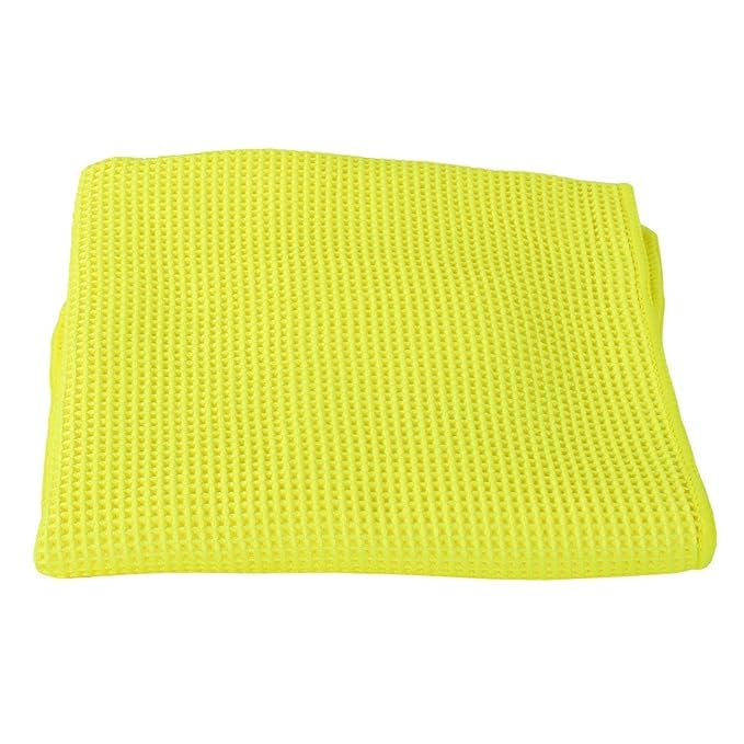 VRT Microfiber Water Magnet Drying Towel,Microfiber Drying Towel | Waffle Weave Extra Large Microfibre Drying Cloth, 50 cm x 80 cm, 400 GSM (Yellow)