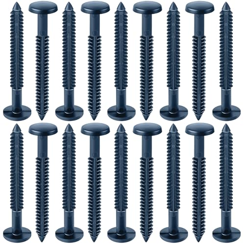 Image of Blulu 18 Pcs 3 Inch Vinyl Shutter Fastener Window Panel Peg Lok Pin Pegs Screws Shutter Spikes Anchor (Classic Blue)