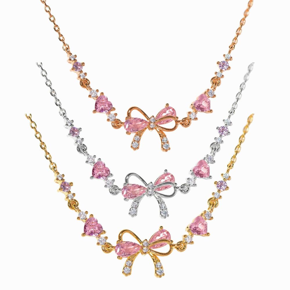 Bow Bracelet Friends 3PCS, Gold Bow Bracelet for Women Adjustable Ribbon Bow Bracelet, Silver Bows Bracelet, New Friendship Jewelry Gifts for Women Bridesmaid Proposal Gifts