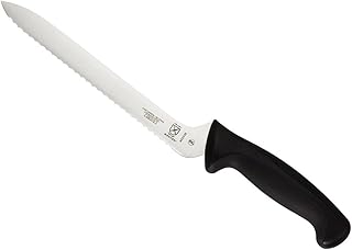 Mercer Culinary M22408 Millennia 8-Inch Offset Wavy Edge Bread Knife, Black
