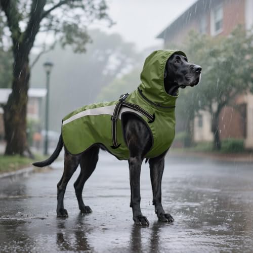 Oslueidy Hund Regenmantel wasserdichte Regenmäntel für Hunde Regenjacken mit Kapuze Haustier Regen Poncho Mantel für kleine mittlere große Hunde Welpen S-XXL (Grün, S)