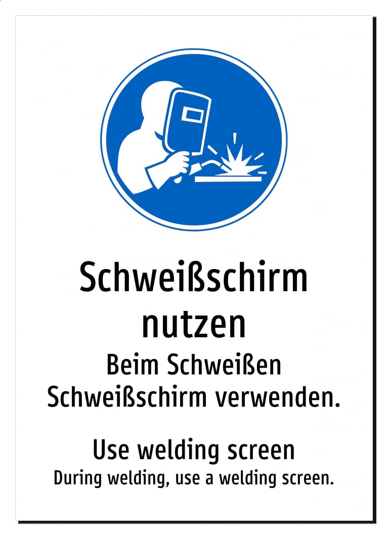 45319-DEEN-S-07 | Schweißschirm nutzen Schild/Aufkleber | Deutsch