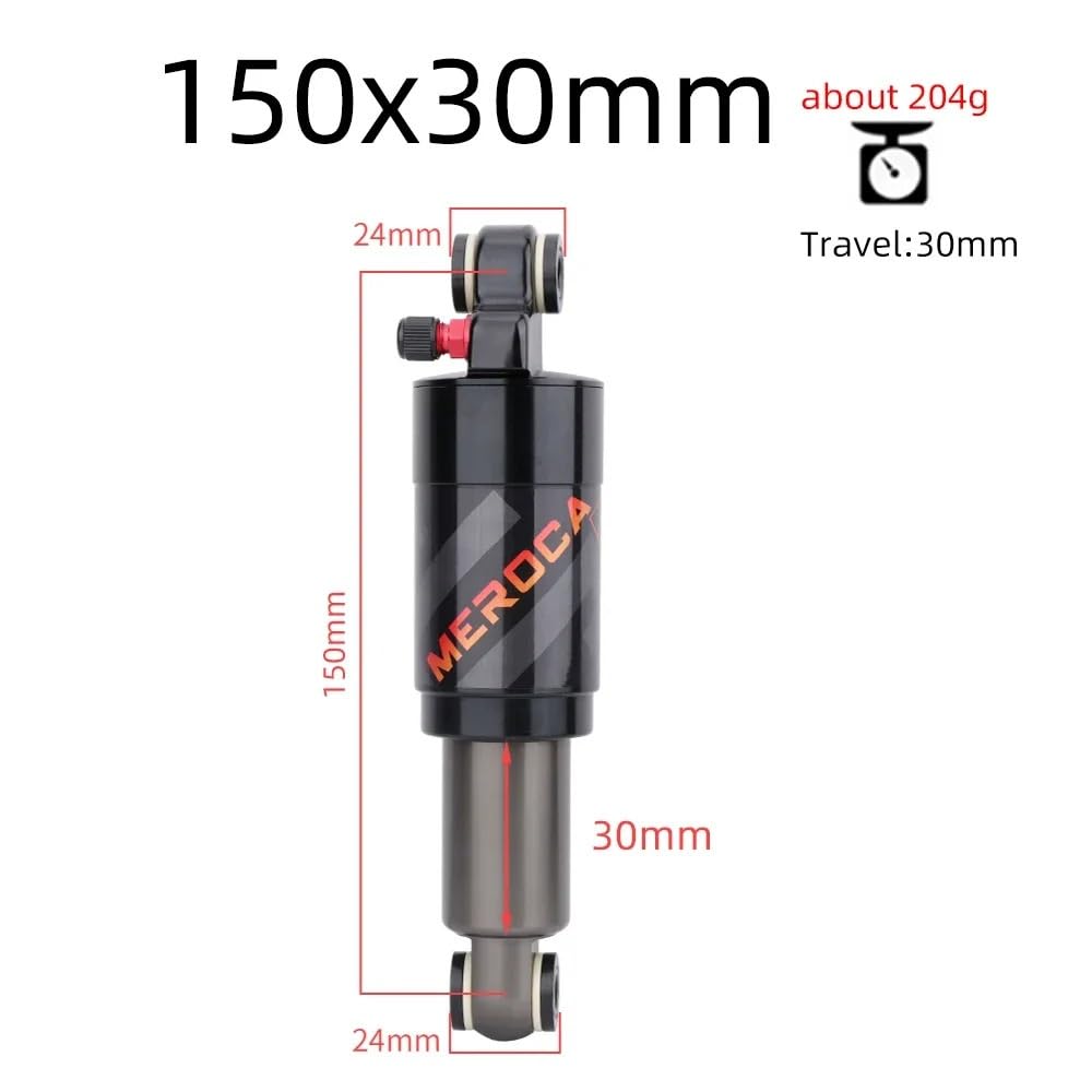 Amortiguador Bicicleta Amortiguador trasero de aire for bicicleta montaña, ajustable, 125 mm, 150, 165, 190 y 200(150mm)