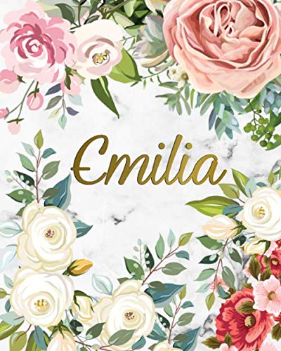 Emilia: Marble 2020-2021 Two-Year Weekly & Monthly Planner | Tropical Floral 2 Year Agenda & Organizer | To-Do’s, Inspirational Quotes, Vision Boards, Notes | Personal Name Gift for Girls & Women