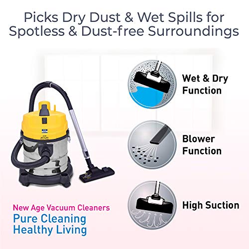 KENT KSL612 Wet and Dry Vacuum Cleaner 1200Watt (Metallic Silver