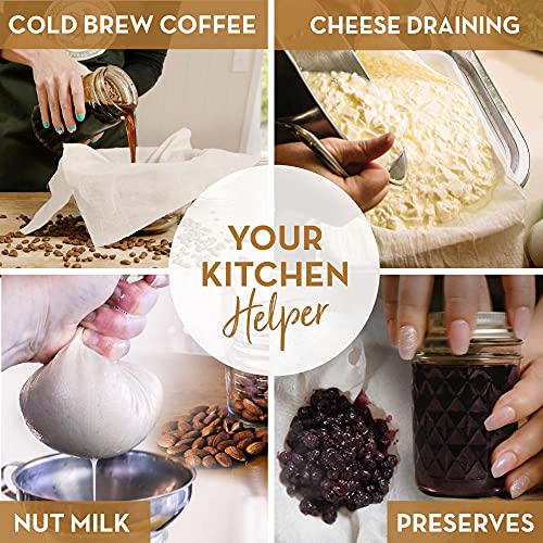 Image of American Cotton Ultra-Fine Cheesecloth for Straining - 6 x 6.5 ft Length - Reusable Filter Cooking Cloth - Table Dressing
