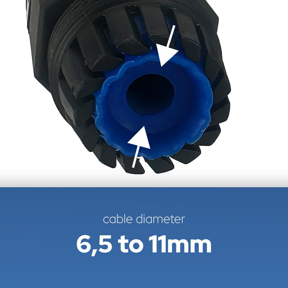 Conector en T Impermeable IP68 2 Polos 0,5-2,5 mm² 16A 250V - Manguito de Conexión de Cable Ø6,5-11 mm, 10 unidades - Empalme Eléctrico Estanco para Iluminación LED, Jardín, Garaje - Horoz Electric