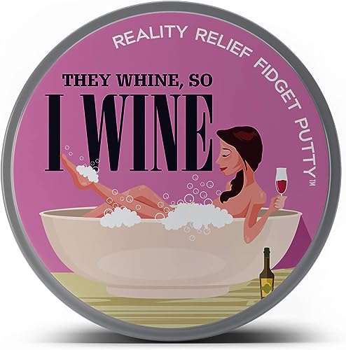 They Whine I Wine Stress Putty for Moms Gift Basket Stuffers Tension Relief for Parents Fun Gag Gift for Women Wine Lovers Stocking Fillers