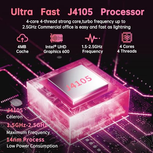 Image of 14 inch Laptop IPS Display,Celeron J4105 CPU(Up to 2.5Ghz),4 Core PC with Cooling Fan,1920 * 1080,Expand for Study (Rose Gold, 8GB+512GB SSD)