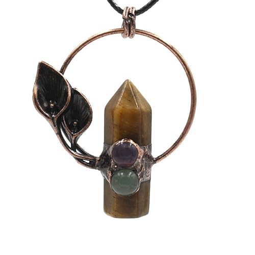 [LOVDUSU] �}�Ɨt�̘Z�p���N���X�^���y���_���g�l�b�N���X - �����̂��߂̃G�X�j�b�N�X�^�C���̃��g���W���G���[(Tiger eye stone)