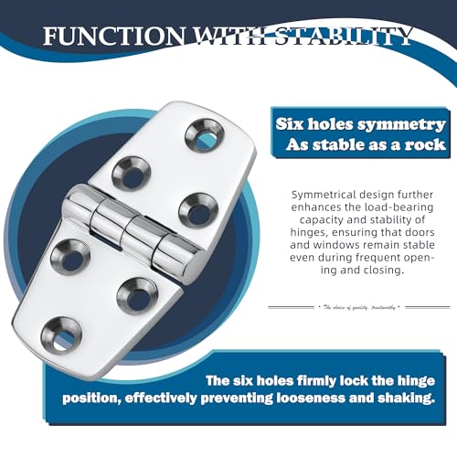 SHENGHUISS Stainless Steel Marine Hinge - Heavy Duty Boat Hatch Hinge, 3 Inch, 4 Pack with Screws for Doors/Windows/RVs by SHENGHUISS - Used condition - Image 5