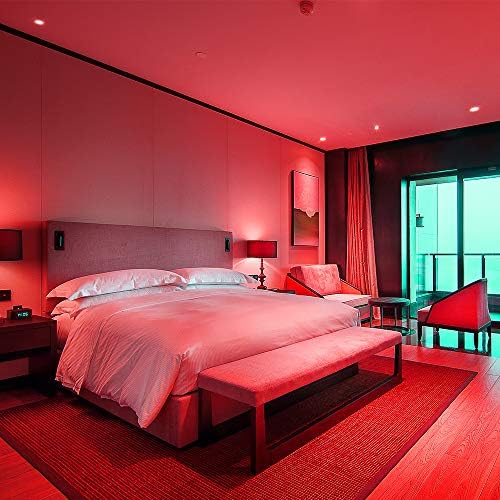 GU10 Red LED Spotlight Bulbs 5W AC 220-240V 120° Beam Angle MR16 GU10 Base Red Coloured Spot Light Bulb for Wall Washer Lamps, Landscape Lighting, Decorative Lighting, Mood Lighting (2-Pack, Red)