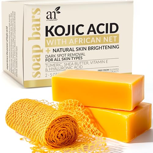 Kojic Acid Soap + African Net Sponge (2 pack X...