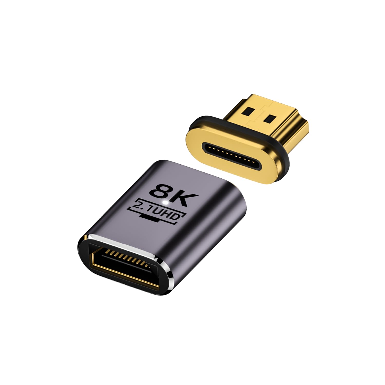 IVIVTOR Magnetic HDMI Adapter 8k - Magnetic Plug HDMI 2.1 Male to Female for TV - Straight