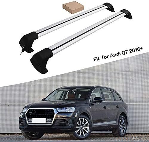 KingcherCrossbars for Audi Q7 2016 2017 2018 2019 2020 2021 Baggage Luggage Lockable Roof Rack Rail Cross Bar