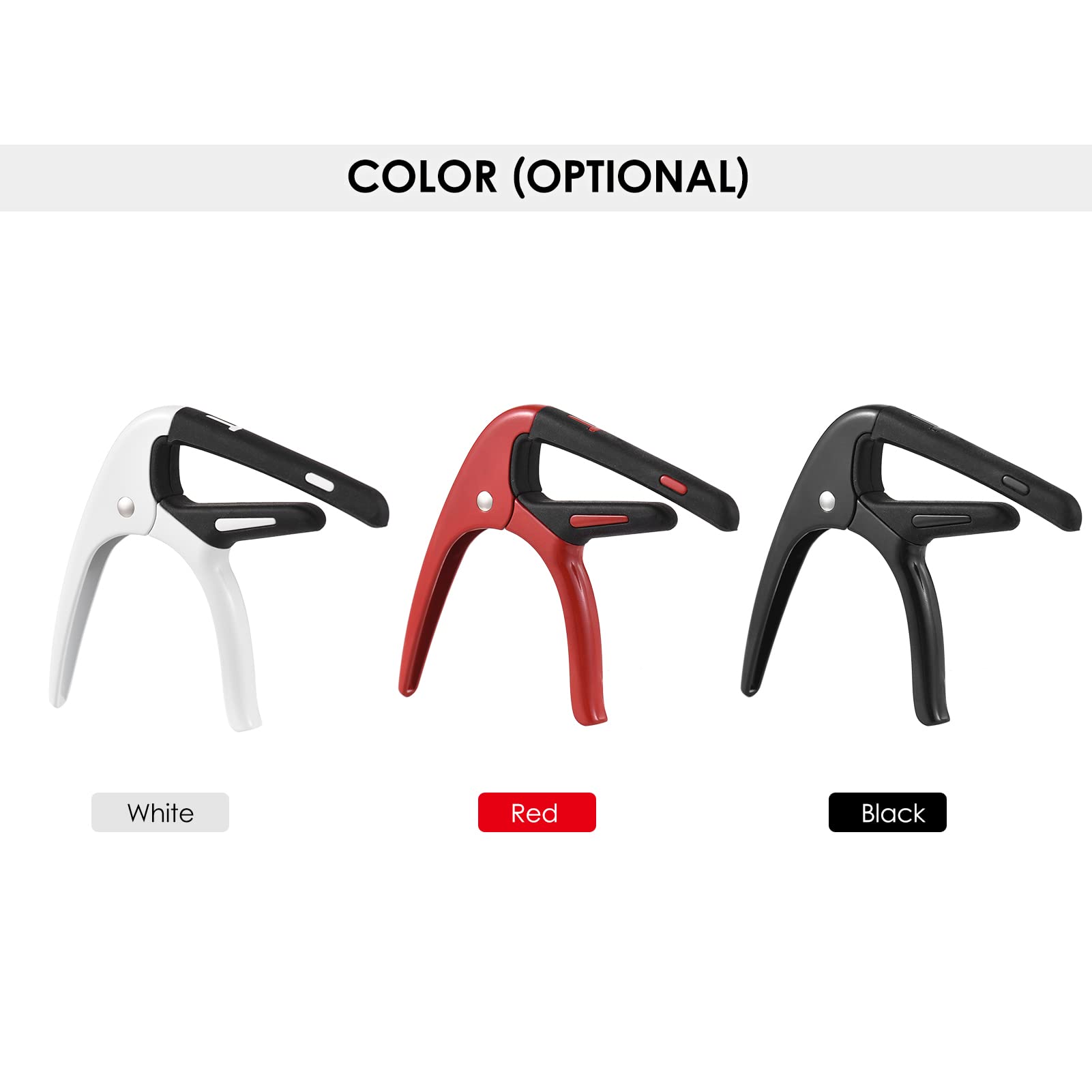 Guitar Capo Zinc Alloy Guitar Tone Professional Guitar Pitch Changer with Soft Rubber Pads for Acoustic Electric Guitars (Black)