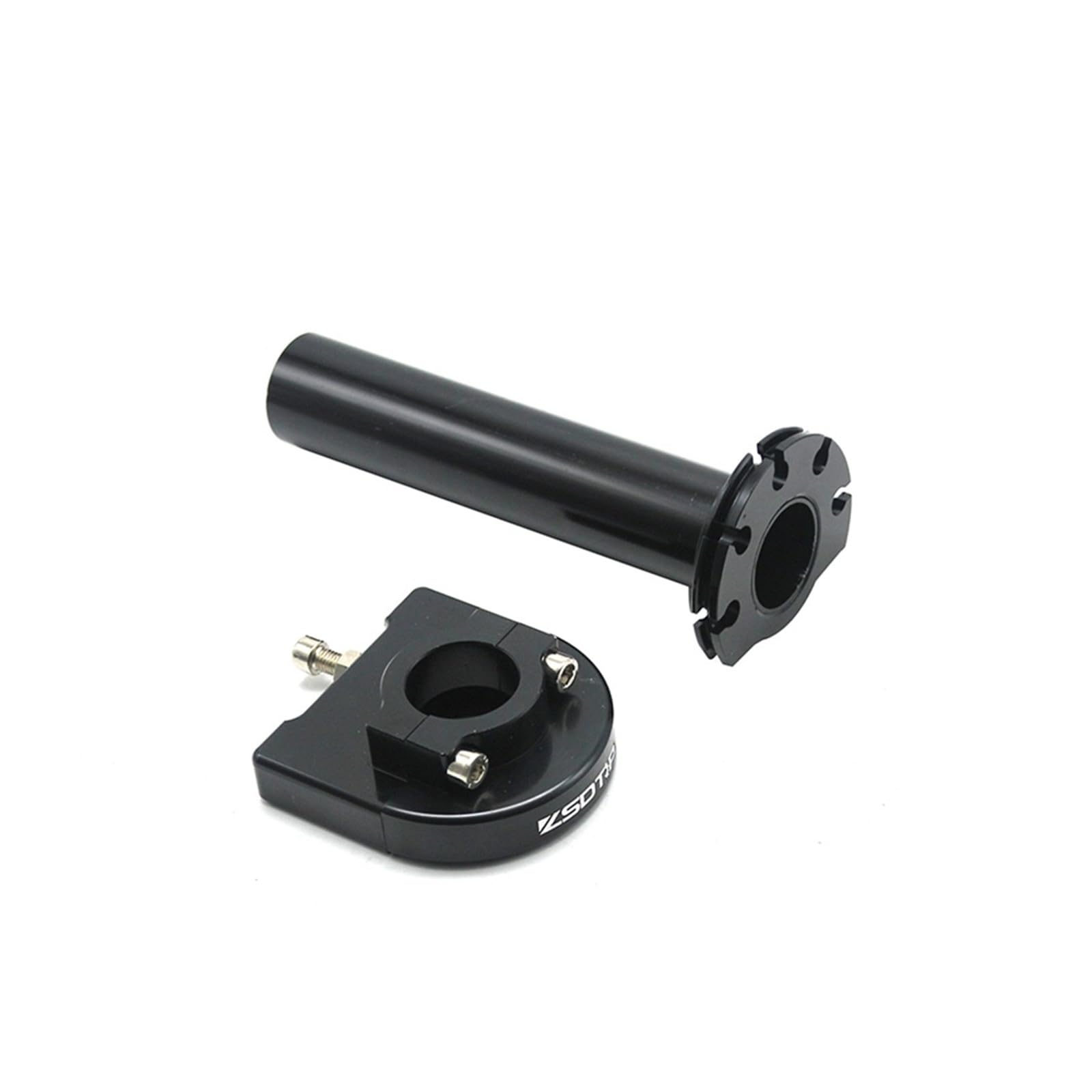 Troioium Black 22Mm Cnc Aluminum Motorcycle Throttle Quick Twister Grips +2 Pcs Throttle Cable Accelerator Moped Scooter Racing(Black)