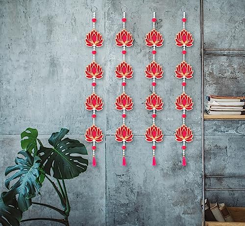 Image of True Decor Hangings for Diwali Decoration Pooja Mandir Decoration Items Side Hanging Toran || Height 30 Inch || Pack of 2