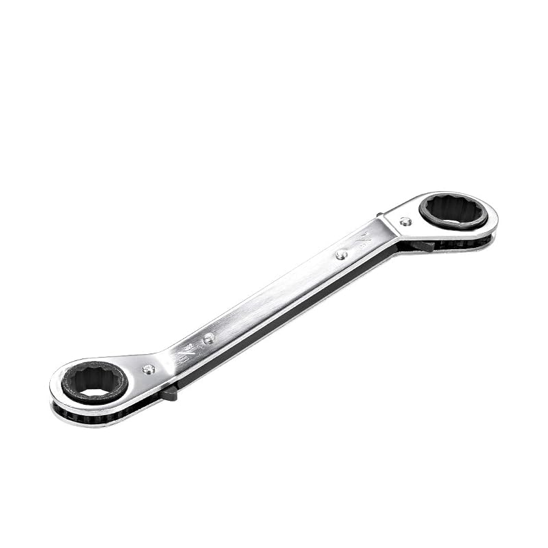 Chave estrela com catraca reversível uxcell, cabeça dupla 12 pontas, 17,5 x 22,2 mm, offset, aço cromo-vanádio